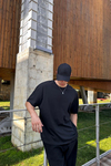 Yosemite Eskitme Baskılı Siyah Oversize Tshirt T1154
