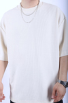 Zr Bej Waffle Kumaş Oversize Tshirt T989
