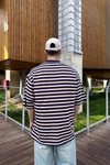 ZR Çizgili Oversize Basic Tshirt T1025