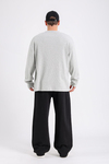 Zr Fitilli Kumaş Gri Oversize Sweatshirt SW1200