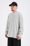 Zr Fitilli Kumaş Gri Oversize Sweatshirt SW1200