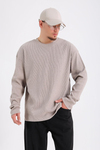 Zr Fitilli Kumaş Nude Oversize Sweatshirt SW1199