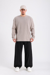 Zr Fitilli Kumaş Nude Oversize Sweatshirt SW1199