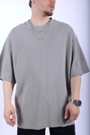 Zr Gri Waffle Kumaş Oversize Tshirt T991