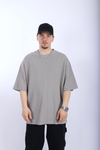 Zr Gri Waffle Kumaş Oversize Tshirt T991