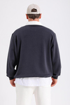 Zr Lacivert Polo Yaka Oversize Sweatshirt SW1196