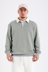 Zr Yeşil Polo Yaka Oversize Sweatshirt SW1197