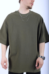 Zr Yeşil Waffle Kumaş Oversize Tshirt T990