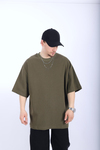 Zr Yeşil Waffle Kumaş Oversize Tshirt T990