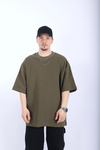 Zr Yeşil Waffle Kumaş Oversize Tshirt T990