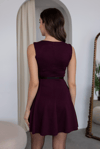 Aksesuar Detaylı Mini Kloş Elbise - BORDO