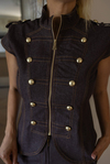 Apolet Detay Denim Takım - KAHVERENGİ