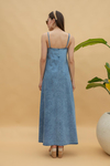 Askılı Denim Elbise - MAVİ