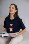 Ayıcık Baskılı T-Shirt - LACİVERT