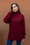 Balıkçı Yaka Triko Kazak - BORDO