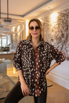 Bambi Desenli Oversize Gömlek - KAHVERENGİ