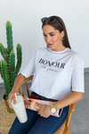 Baskılı Oversize T-Shirt - BEYAZ