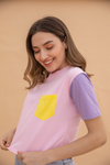 Blok Renkli T-Shirt - PEMBE
