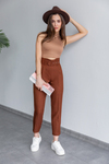 Cep Detay Kemerli Pantolon - TABA