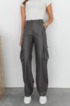 Cepli Deri Pantolon - GRİ