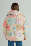 Çiçek Desen Oversize Mont - PUDRA