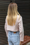 Çift Cep Crop Ceket - BEJ