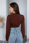 Crop Sandy Bluz - KAHVERENGİ