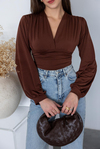 Crop Sandy Bluz - KAHVERENGİ