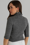 Crop Triko Kazak - GRİ
