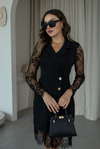 Dantel Detaylı Blazer Form Elbise - SİYAH