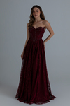 Dantelli Uzun Abiye - BORDO