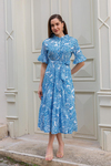 Desenli Poplin Elbise - SAKS