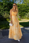 Drape Detaylı Şifon Elbise - SARI
