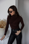 Drapeli Basic Bluz - KAHVERENGİ