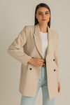 Düğmeli Kaşe Blazer Ceket - TAŞ