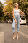 Düz Kesim JEan Pantolon - BUZ MAVİ