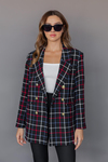 Ekose Blazer Ceket - SİYAH