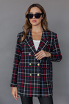 Ekose Blazer Ceket - SİYAH