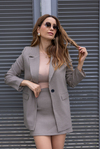 Ekose Etekli Blazer Takım - BEJ