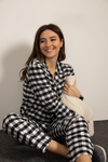 Ekoseli Pijama Takımı - SİYAH