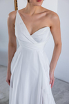 Ruffled Hem Chiffon Gown - WHITE