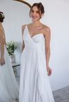 Ruffled Hem Chiffon Gown - WHITE