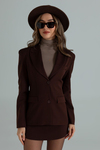 Etekli Blazer Ceket Takım - KAHVERENGİ