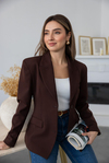 Etekli Blazer Ceket Takım - KAHVERENGİ