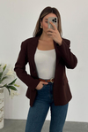 Etekli Blazer Ceket Takım - KAHVERENGİ