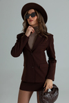 Etekli Blazer Ceket Takım - KAHVERENGİ