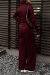 Fermuarlı Soft Scuba Takım - BORDO