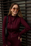 Fermuarlı Soft Scuba Takım - BORDO