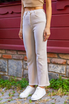 Flare Paça Fit Jean Pantolon - BEJ