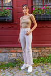 Flare Paça Fit Jean Pantolon - BEJ